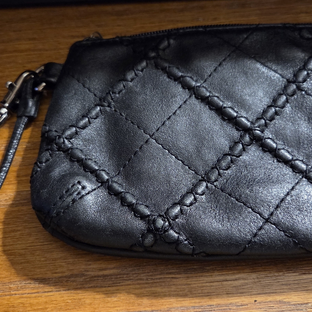 Wristlet by Stone Mountain leather Elegant Black Quilt